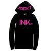 Thermal hoodie black pink